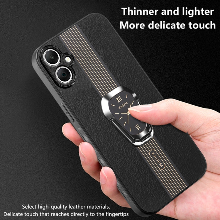 For Samsung Galaxy A06 Magnetic Litchi Leather Back Phone Case with Holder