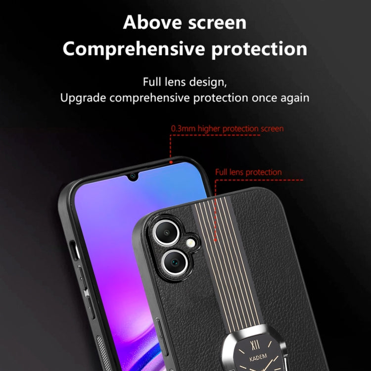 For Samsung Galaxy A06 Magnetic Litchi Leather Back Phone Case with Holder