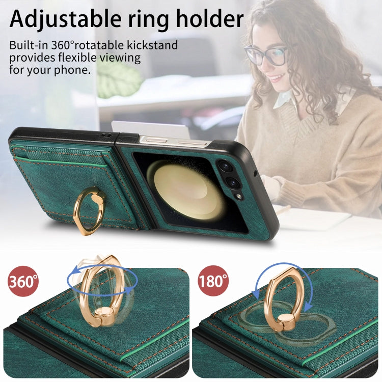 For Samsung Galaxy Z Flip6 / Flip7 FE Retro Skin-feel Ring Multi-card Wallet Phone Case