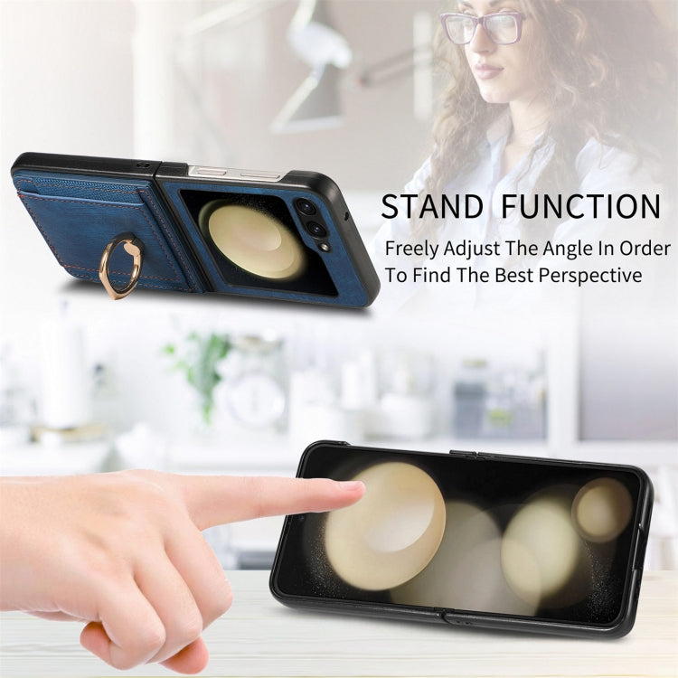 For Samsung Galaxy Z Flip6 / Flip7 FE Retro Skin-feel Ring Multi-card Wallet Phone Case