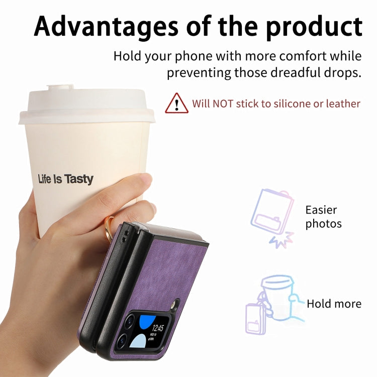 For Samsung Galaxy Z Flip4 Retro Skin-feel Ring Multi-card Wallet Phone Case