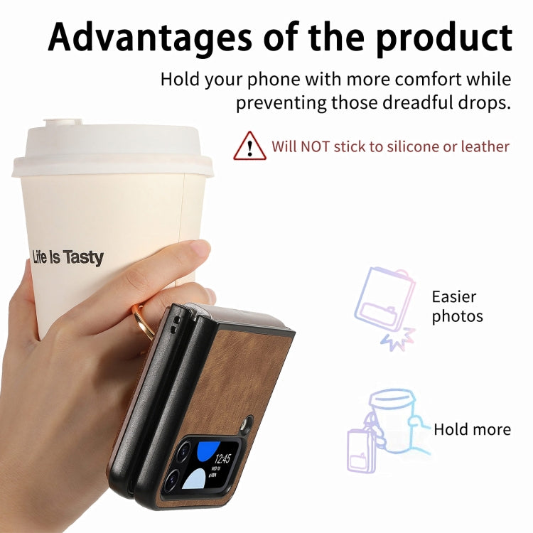 For Samsung Galaxy Z Flip4 Retro Skin-feel Ring Multi-card Wallet Phone Case