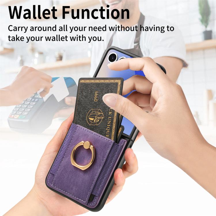 For Galaxy Z Flip7 5G Retro Skin-feel Ring Card Bag Phone Case