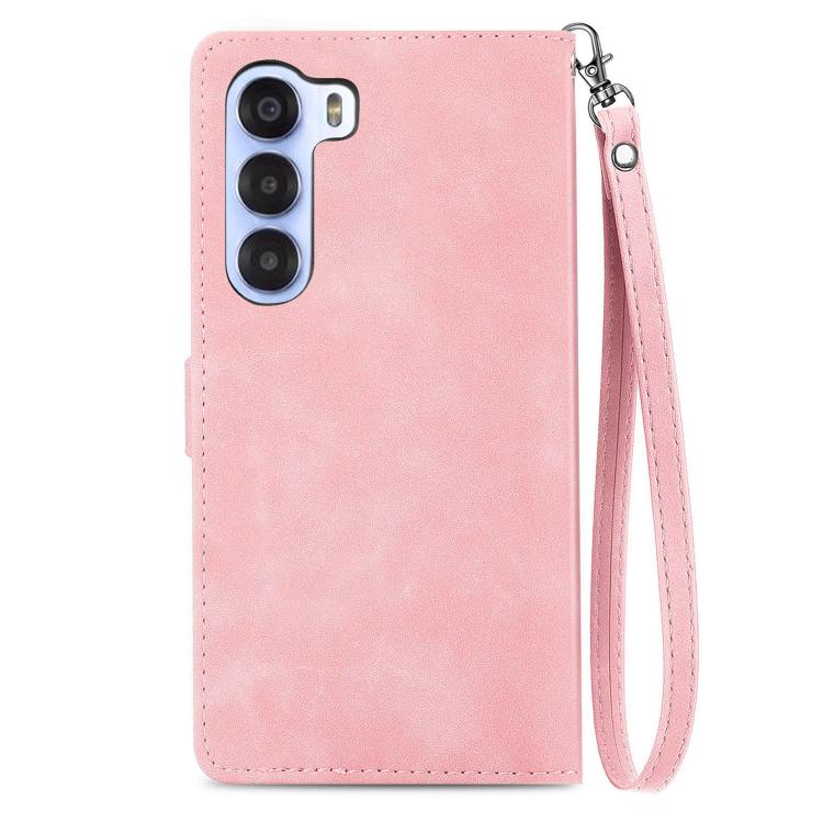 For ZTE Nubia S 5G Embossed Flower Zipper Leather Phone Case