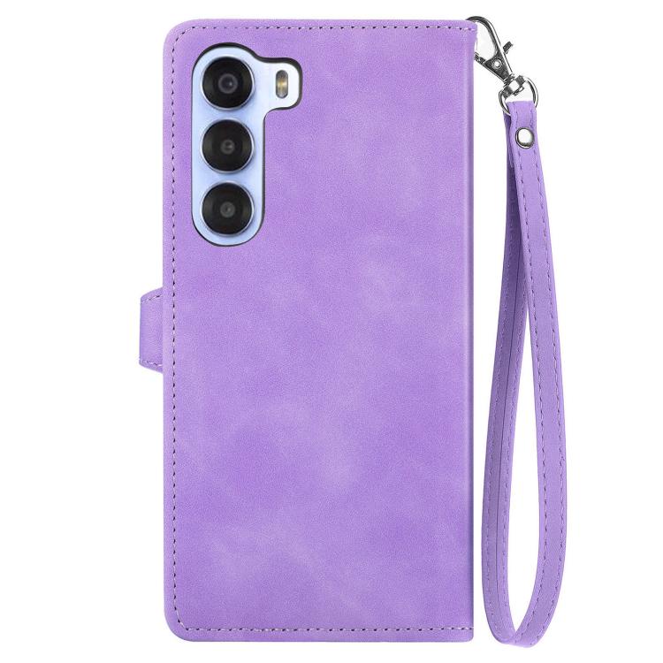 For ZTE Nubia S 5G Embossed Flower Zipper Leather Phone Case