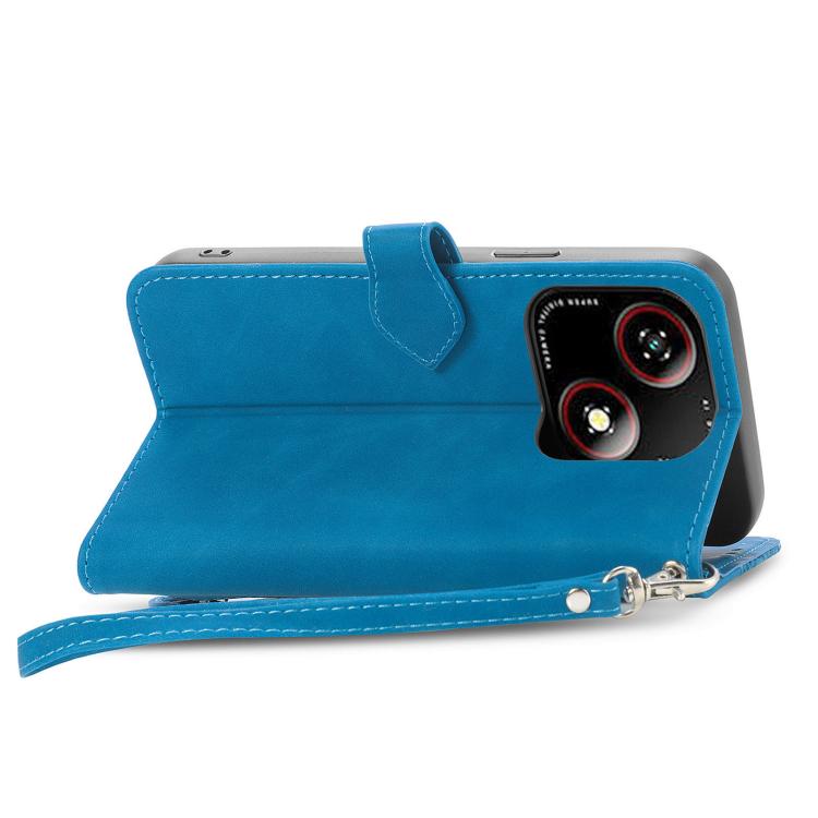 For ZTE Blade A35e 4G Embossed Flower Zipper Leather Phone Case