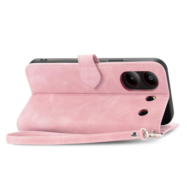 For ZTE Blade A54 Embossed Flower Zipper Leather Phone Case