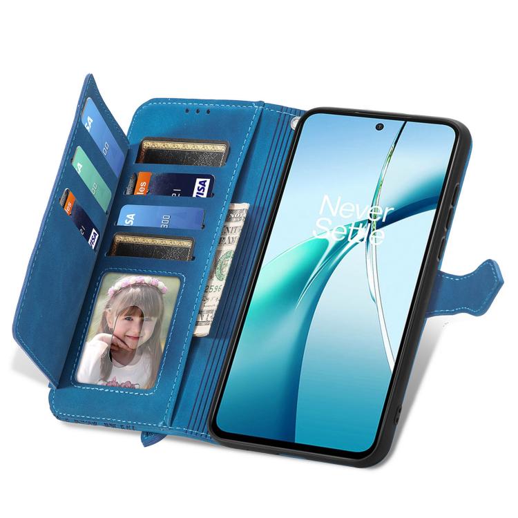 For ZTE Blade A54 Embossed Flower Zipper Leather Phone Case