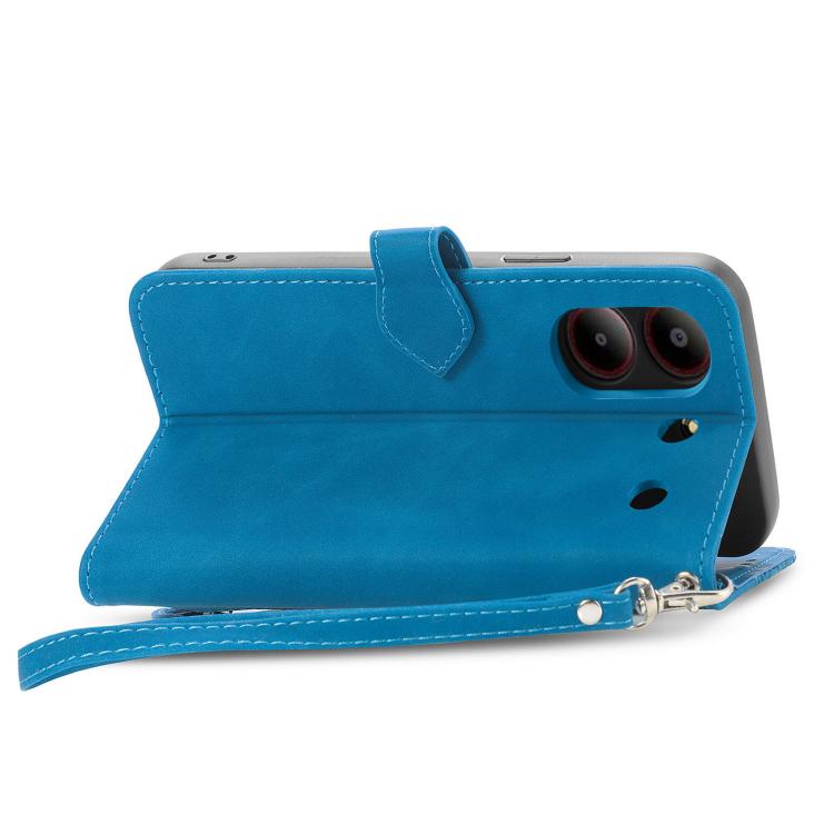 For ZTE Blade A54 Embossed Flower Zipper Leather Phone Case