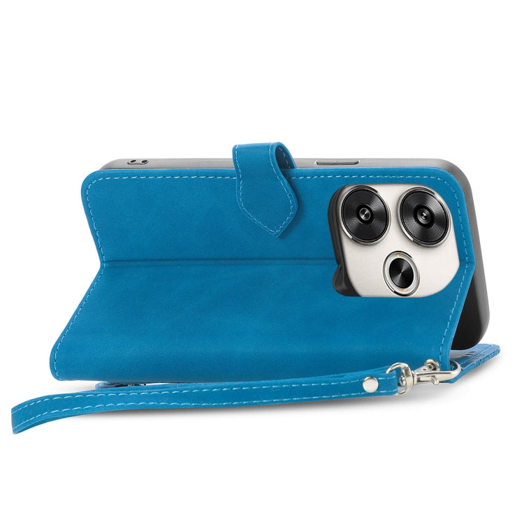 For Xiaomi Redmi 13 4G Embossed Flower Zipper Leather Phone Case