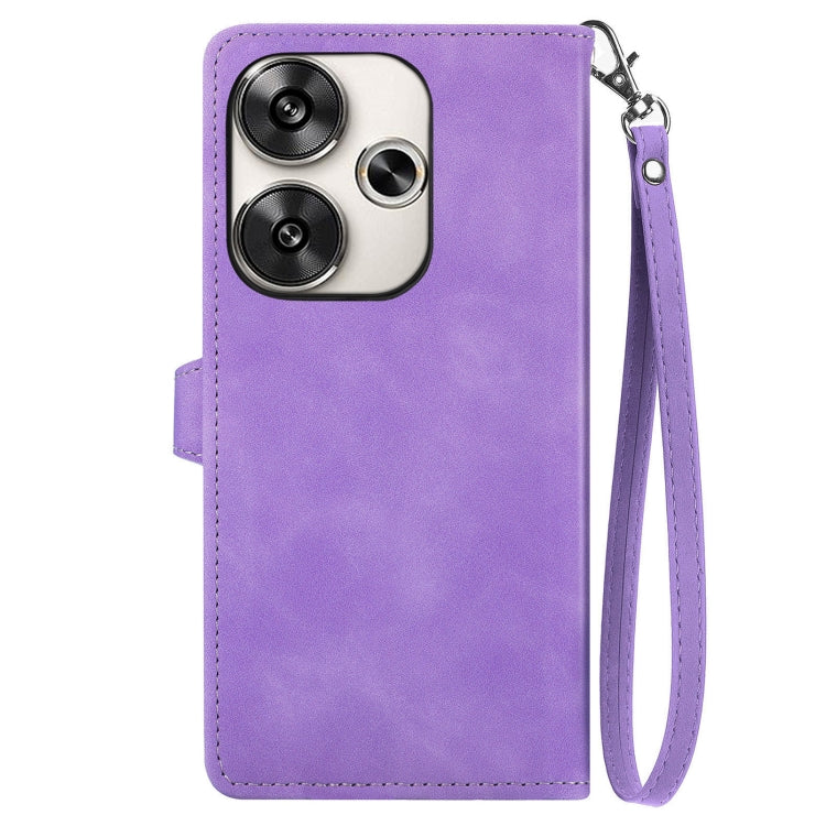 For Xiaomi Redmi 13 4G Embossed Flower Zipper Leather Phone Case