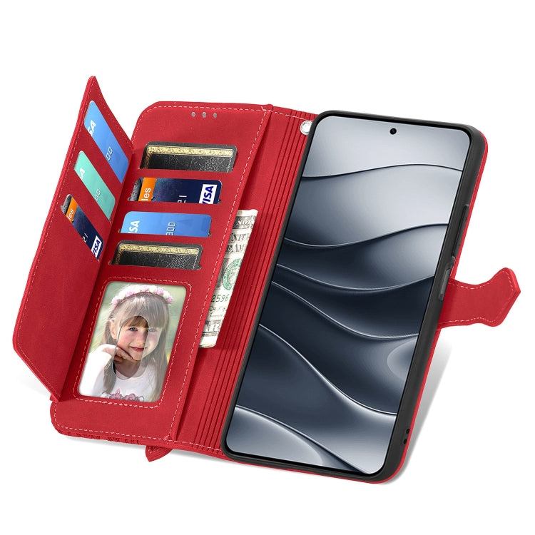 For Xiaomi Redmi Note 14 5G Embossed Flower Zipper Leather Phone Case