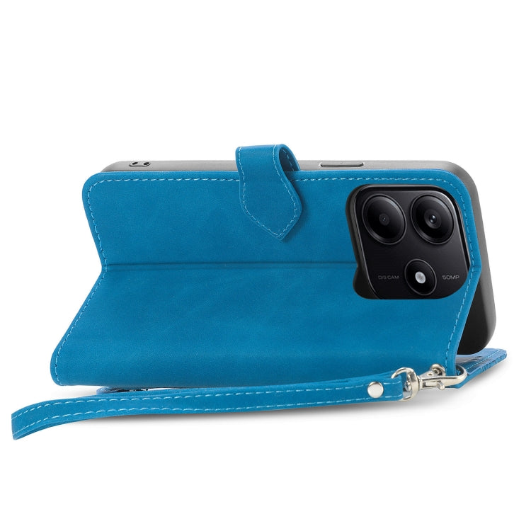 For Xiaomi Redmi Note 14 5G Embossed Flower Zipper Leather Phone Case