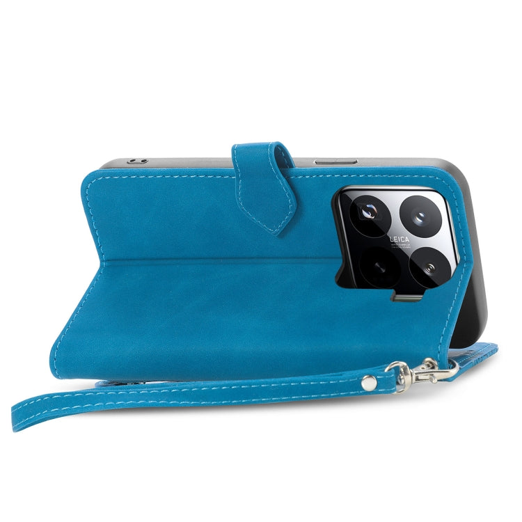 For Xiaomi 15 Pro Embossed Flower Zipper Leather Phone Case