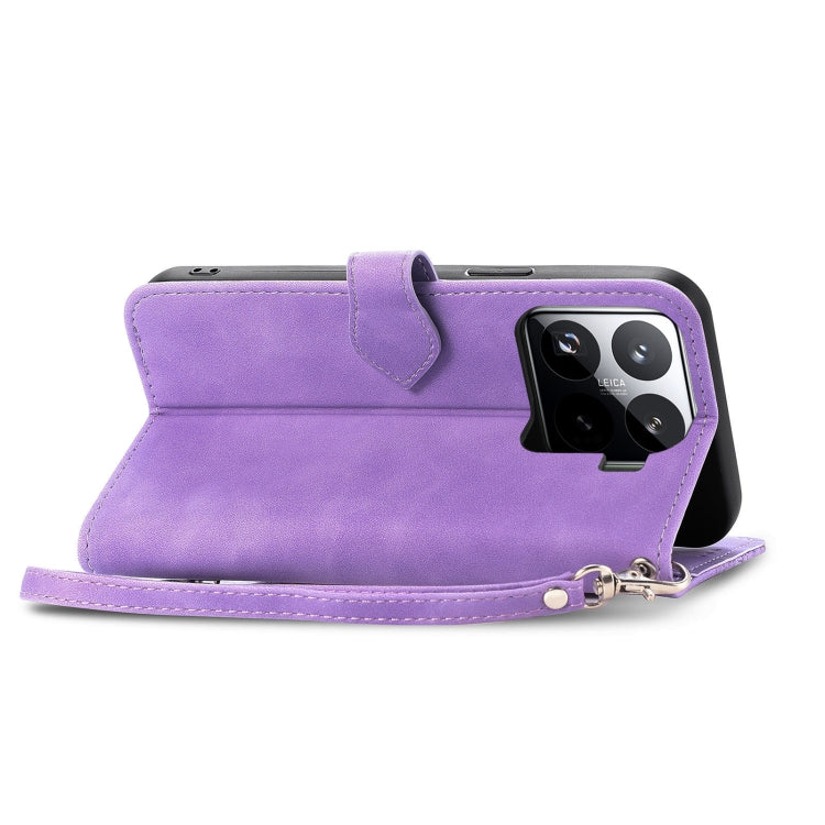 For Xiaomi 15 Pro Embossed Flower Zipper Leather Phone Case