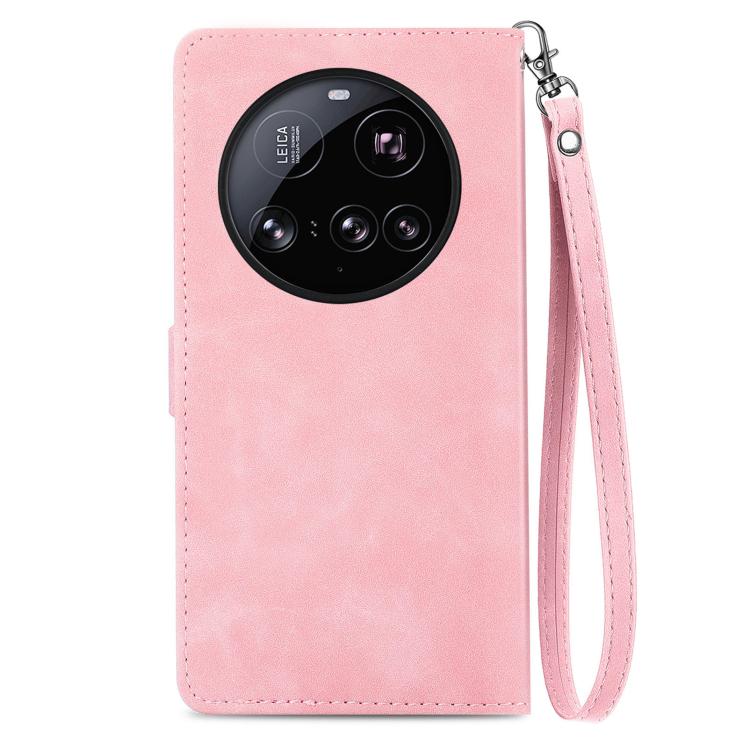 For Xiaomi 15 Ultra Embossed Flower Zipper Leather Phone Case