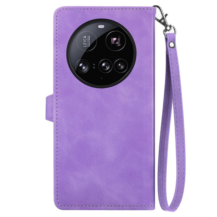 For Xiaomi 15 Ultra Embossed Flower Zipper Leather Phone Case