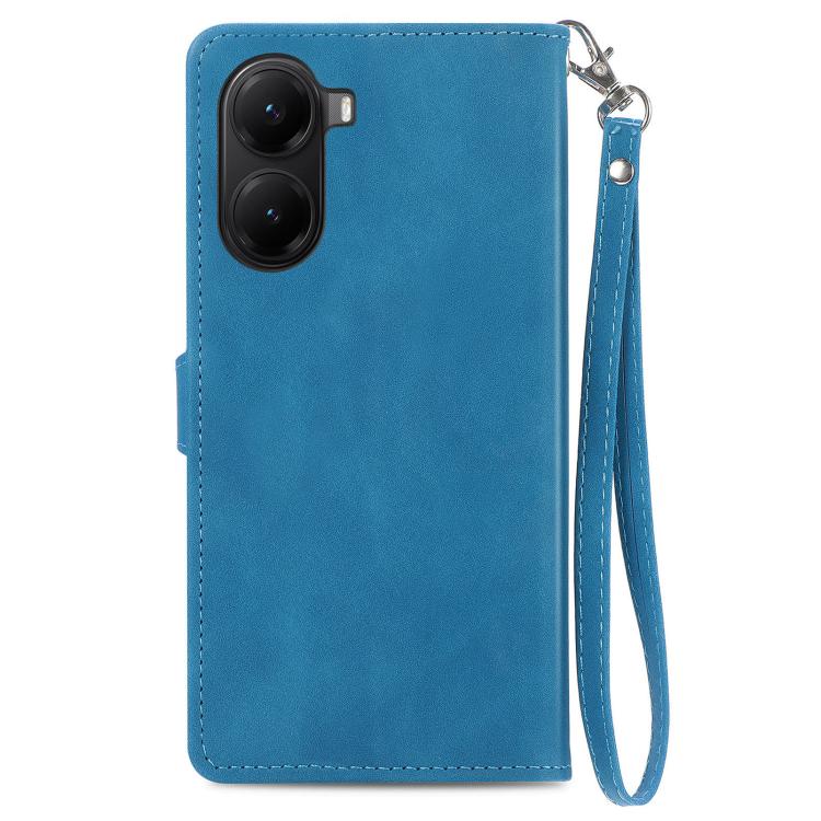 FOr Redmi Turbo 4 Embossed Flower Zipper Leather Phone Case