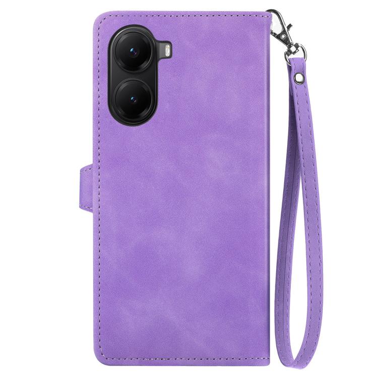 FOr Redmi Turbo 4 Embossed Flower Zipper Leather Phone Case