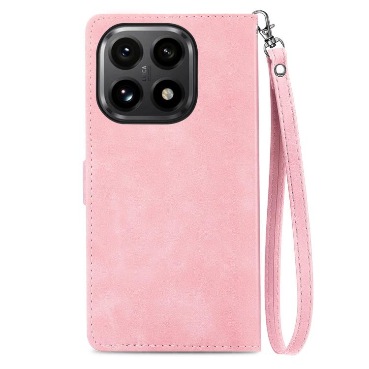 For Xiaomi 15T Embossed Flower Zipper Leather Phone Case