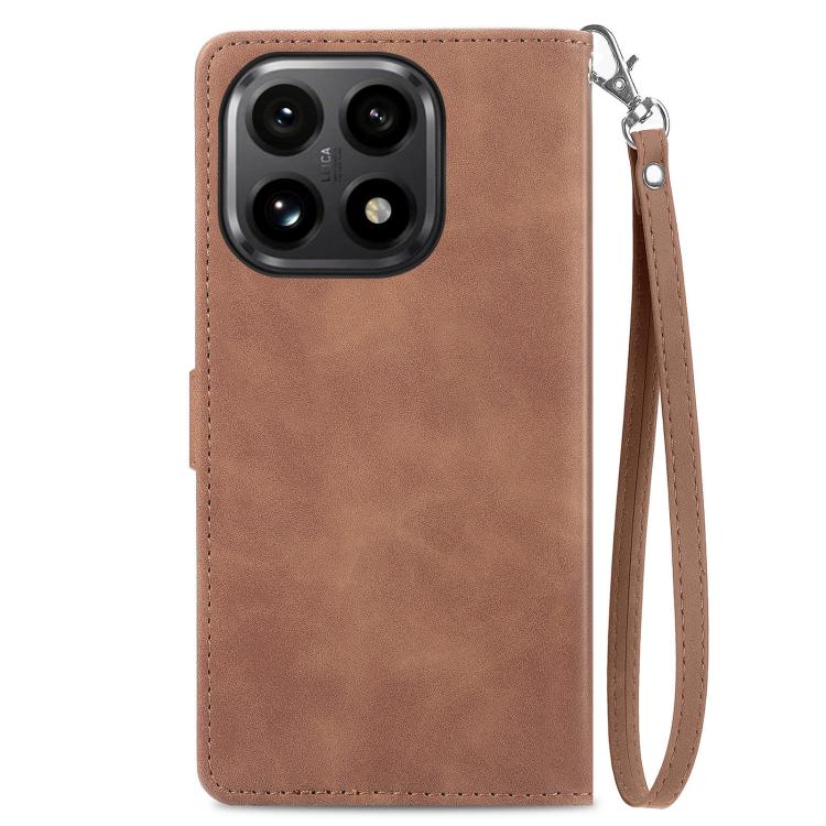 For Xiaomi 15T Embossed Flower Zipper Leather Phone Case