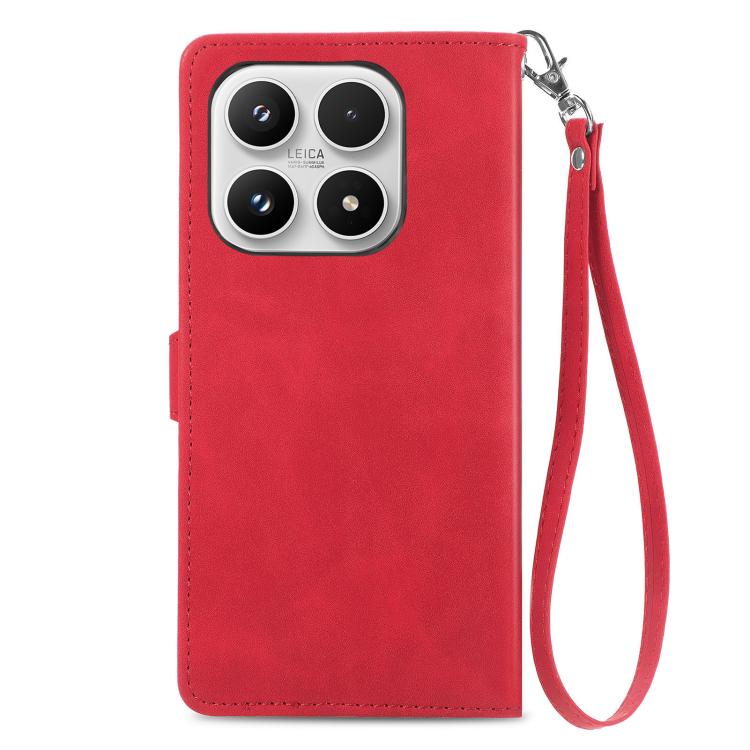 For Xiaomi 17 Embossed Flower Zipper Leather Phone Case