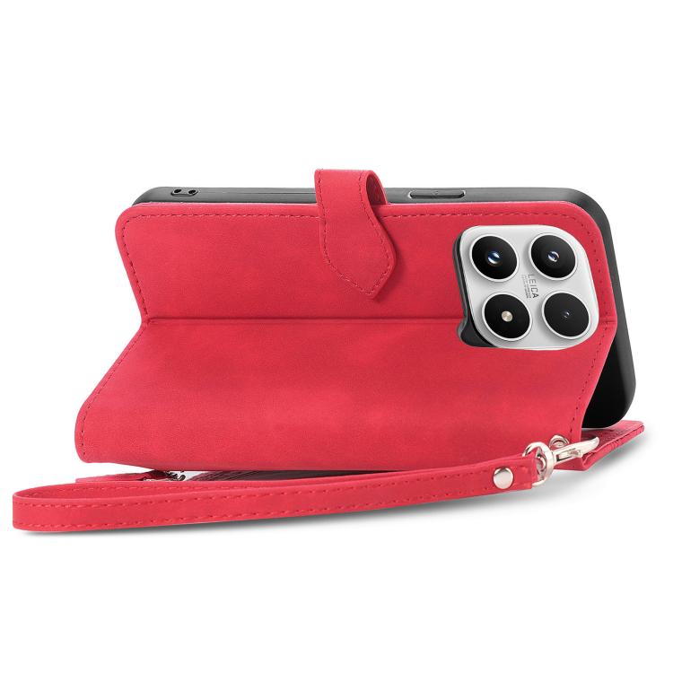 For Xiaomi 17 Embossed Flower Zipper Leather Phone Case