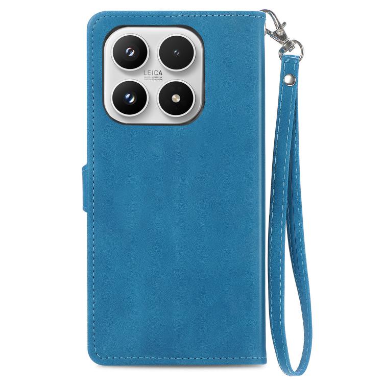 For Xiaomi 17 Embossed Flower Zipper Leather Phone Case