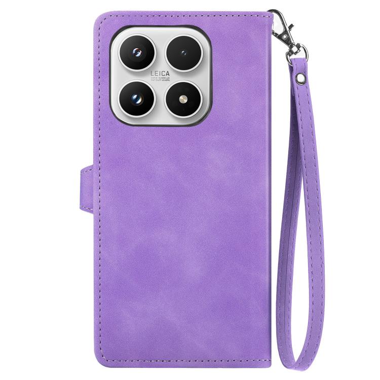 For Xiaomi 17 Embossed Flower Zipper Leather Phone Case