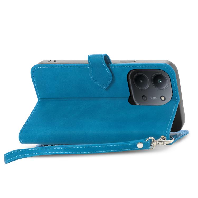 For Redmi 15C 5G / 4G Glodal 171mm Embossed Flower Zipper Leather Phone Case