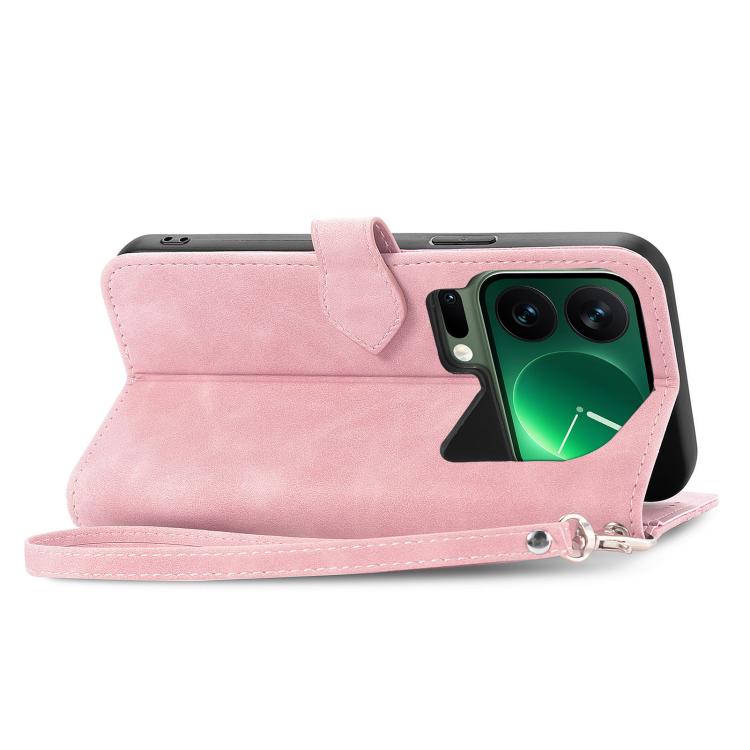 For Xiaomi 17 Pro Embossed Flower Zipper Leather Phone Case