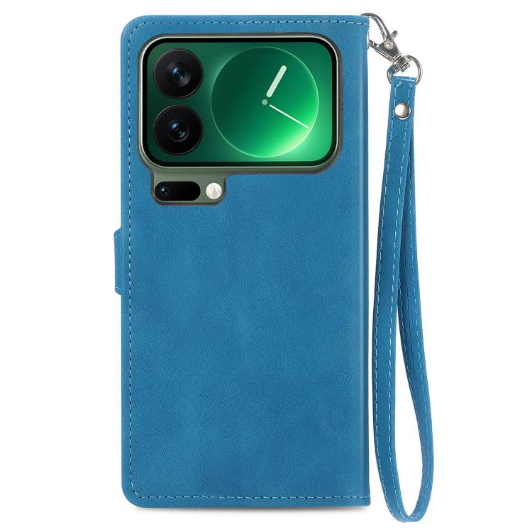 For Xiaomi 17 Pro Embossed Flower Zipper Leather Phone Case
