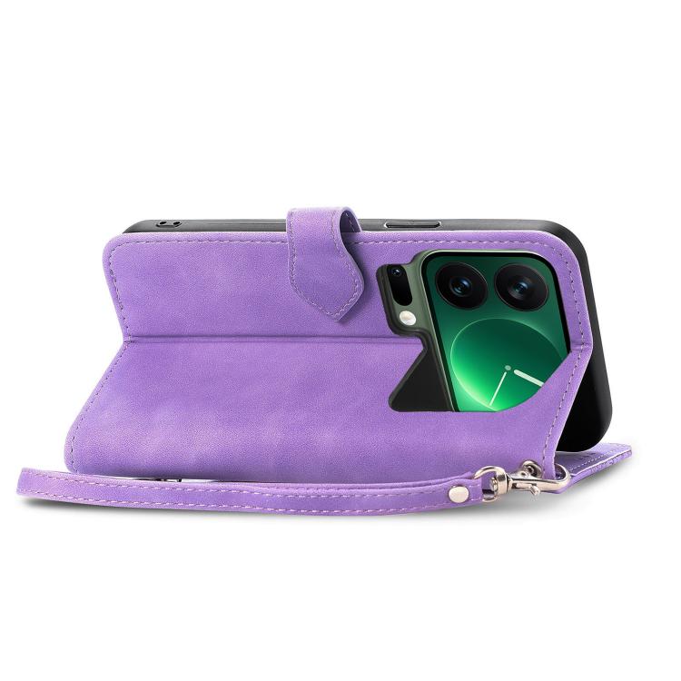 For Xiaomi 17 Pro Embossed Flower Zipper Leather Phone Case