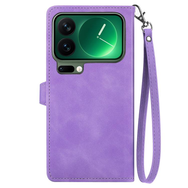 For Xiaomi 17 Pro Max Embossed Flower Zipper Leather Phone Case