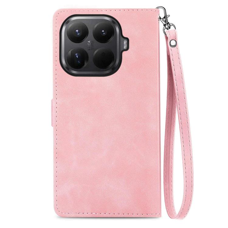 For Xiaomi 15T Pro Embossed Flower Zipper Leather Phone Case