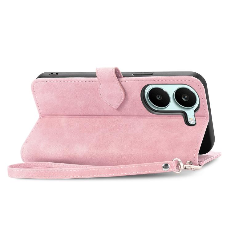 For Redmi Turbo 5 5G Embossed Flower Zipper Leather Phone Case