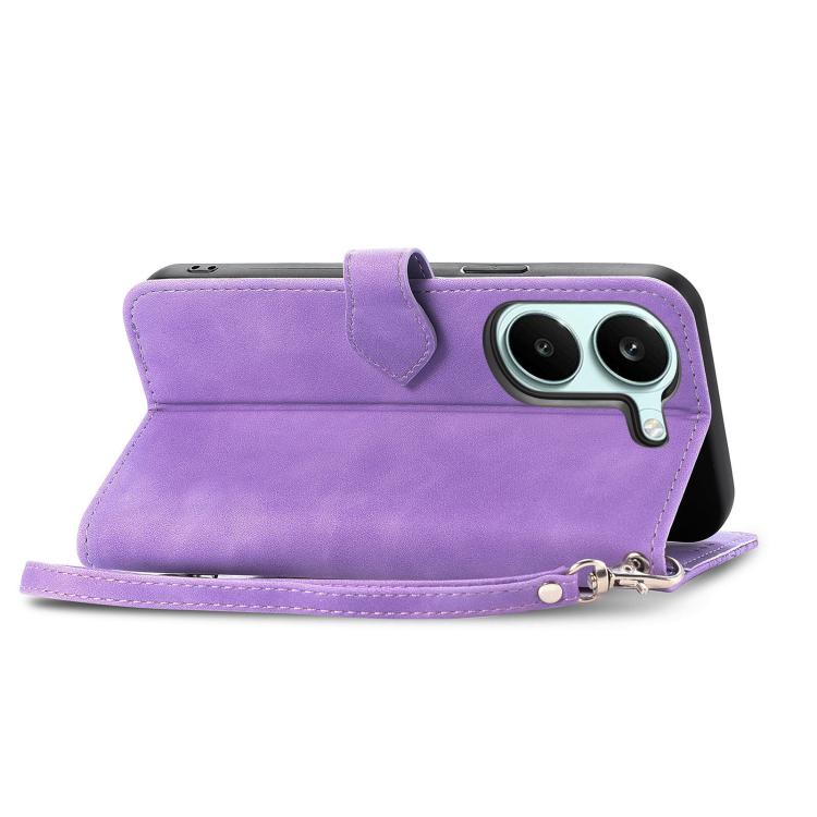 For Redmi Turbo 5 5G Embossed Flower Zipper Leather Phone Case