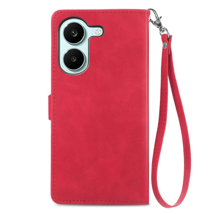 For Xiaomi Poco X8 Pro 5G Embossed Flower Zipper Leather Phone Case