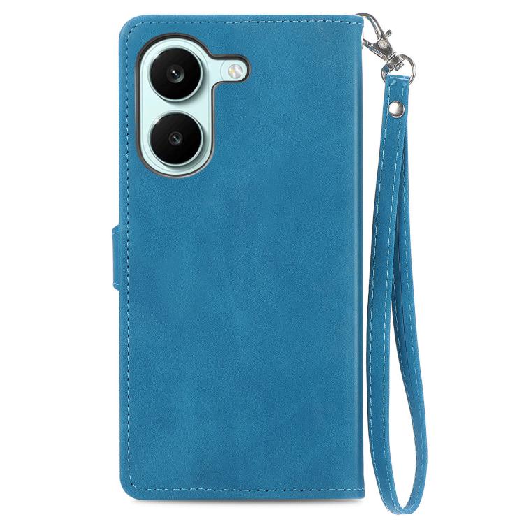 For Xiaomi Poco X8 Pro 5G Embossed Flower Zipper Leather Phone Case