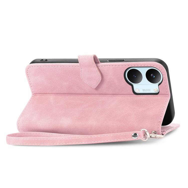 For Redmi Turbo 5 Max 5G Embossed Flower Zipper Leather Phone Case