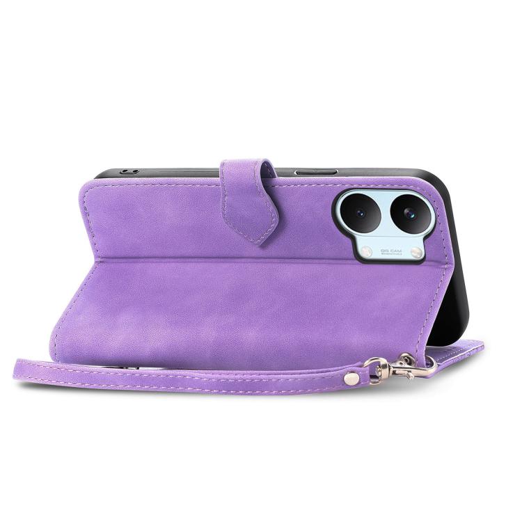 For Redmi Turbo 5 Max 5G Embossed Flower Zipper Leather Phone Case