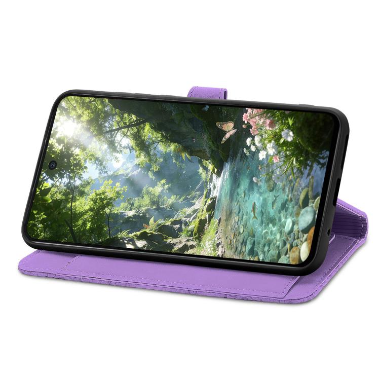 For Redmi Turbo 5 Max 5G Embossed Flower Zipper Leather Phone Case