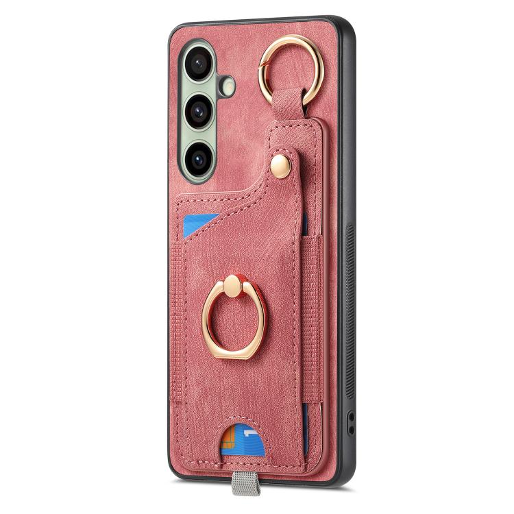 For Samsung Galaxy A36 Retro Skin-feel Ring Card Bag Phone Case with Hang Loop