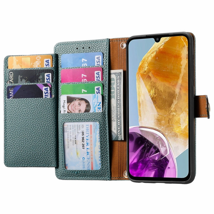 For Samsung Galaxy M15 Love Zipper Lanyard Leather Phone Case