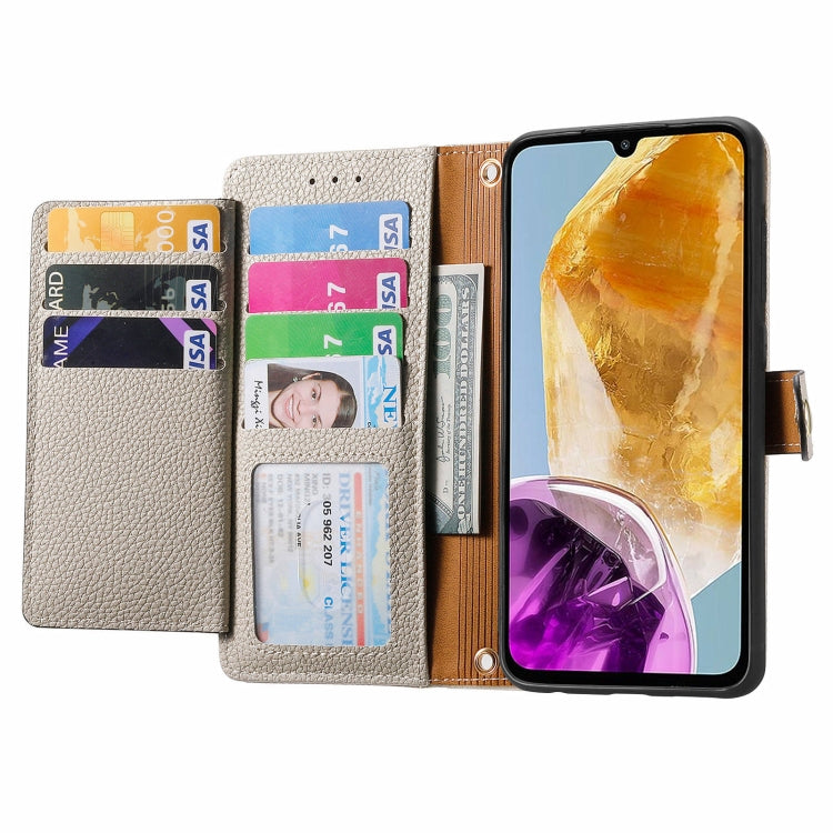 For Samsung Galaxy M15 Love Zipper Lanyard Leather Phone Case