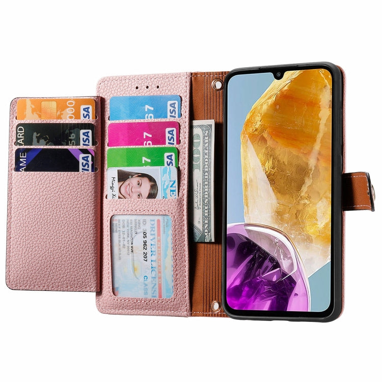 For Samsung Galaxy M15 Love Zipper Lanyard Leather Phone Case