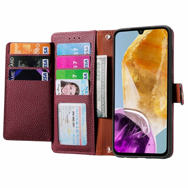 For Samsung Galaxy M15 Love Zipper Lanyard Leather Phone Case