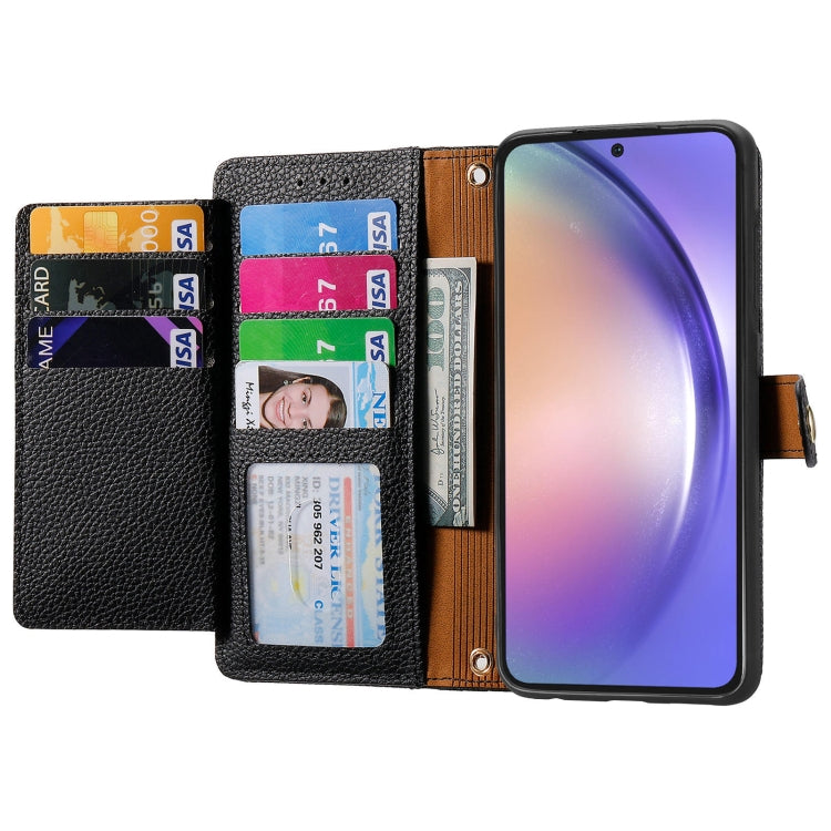 For Samsung Galaxy A55 5G Love Zipper Lanyard Leather Phone Case