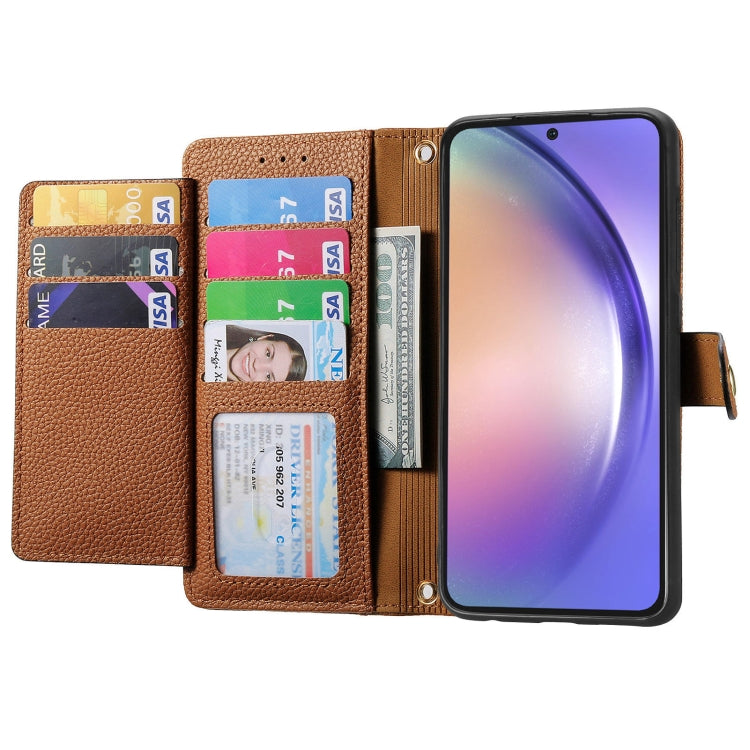 For Samsung Galaxy A55 5G Love Zipper Lanyard Leather Phone Case