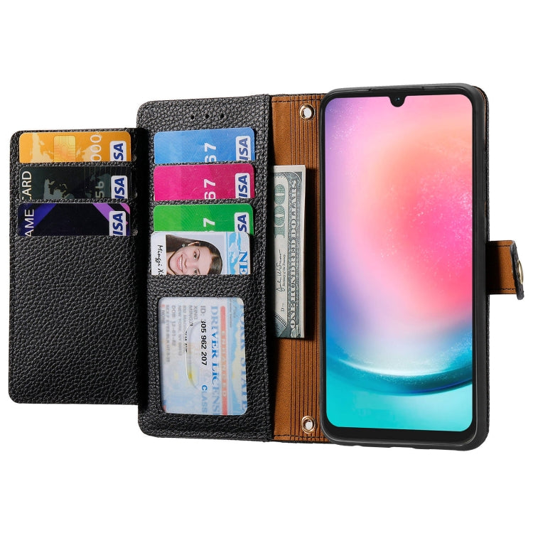For Samsung Galaxy A24  Love Zipper Lanyard Leather Phone Case